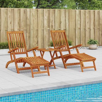 Recliner Y Tumbona Plegable 2 Pcs Natural