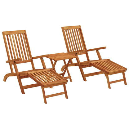 Recliner Y Tumbona Plegable 2 Pcs Natural