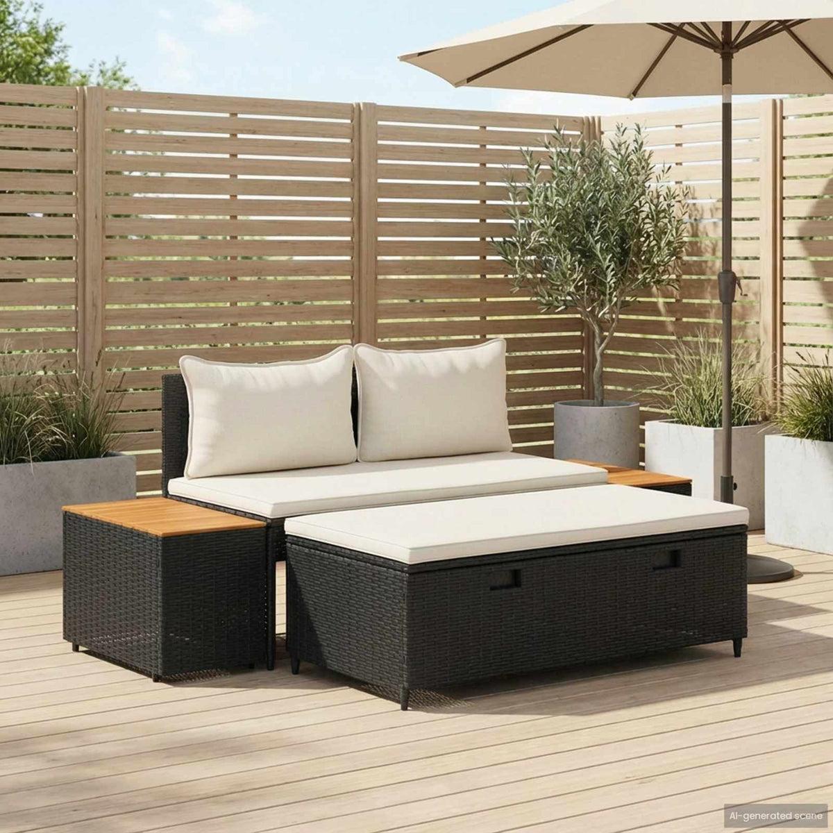 Conjunto De Sofás De Exterior 4 -Seater 4 Uds. 55 X 30 X 39 Cm