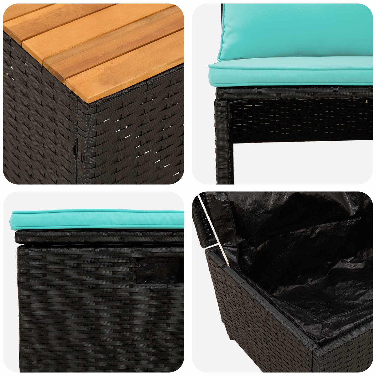 Conjunto De Sofás De Exterior 4 -Seater 4 Uds. 55 X 30 X 39 Cm