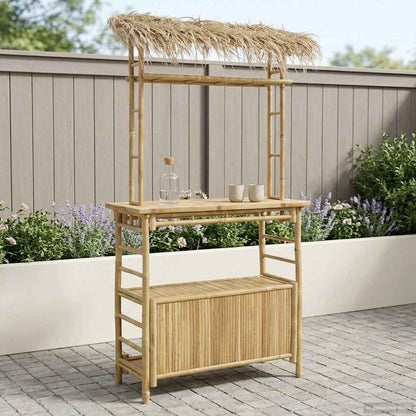 Mesa De Bar Exterior Natural 115 X 55 X 105 Cm Bambú