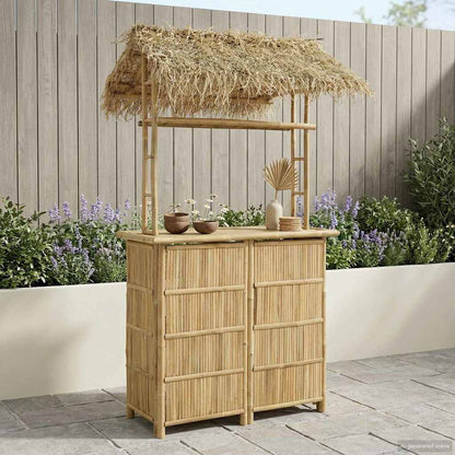 Mesa De Bar Exterior Natural 115 X 55 X 105 Cm Bambú