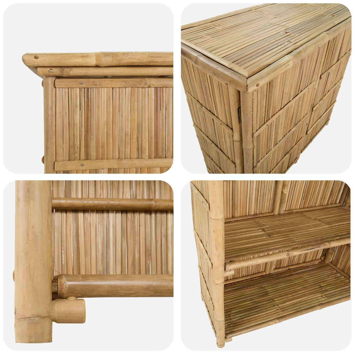 Mesa De Bar Exterior Natural 115 X 55 X 105 Cm Bambú