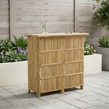 Mesa De Bar Exterior Natural 115 X 55 X 105 Cm Bambú