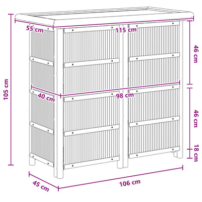 Mesa De Bar Exterior Natural 115 X 55 X 105 Cm Bambú