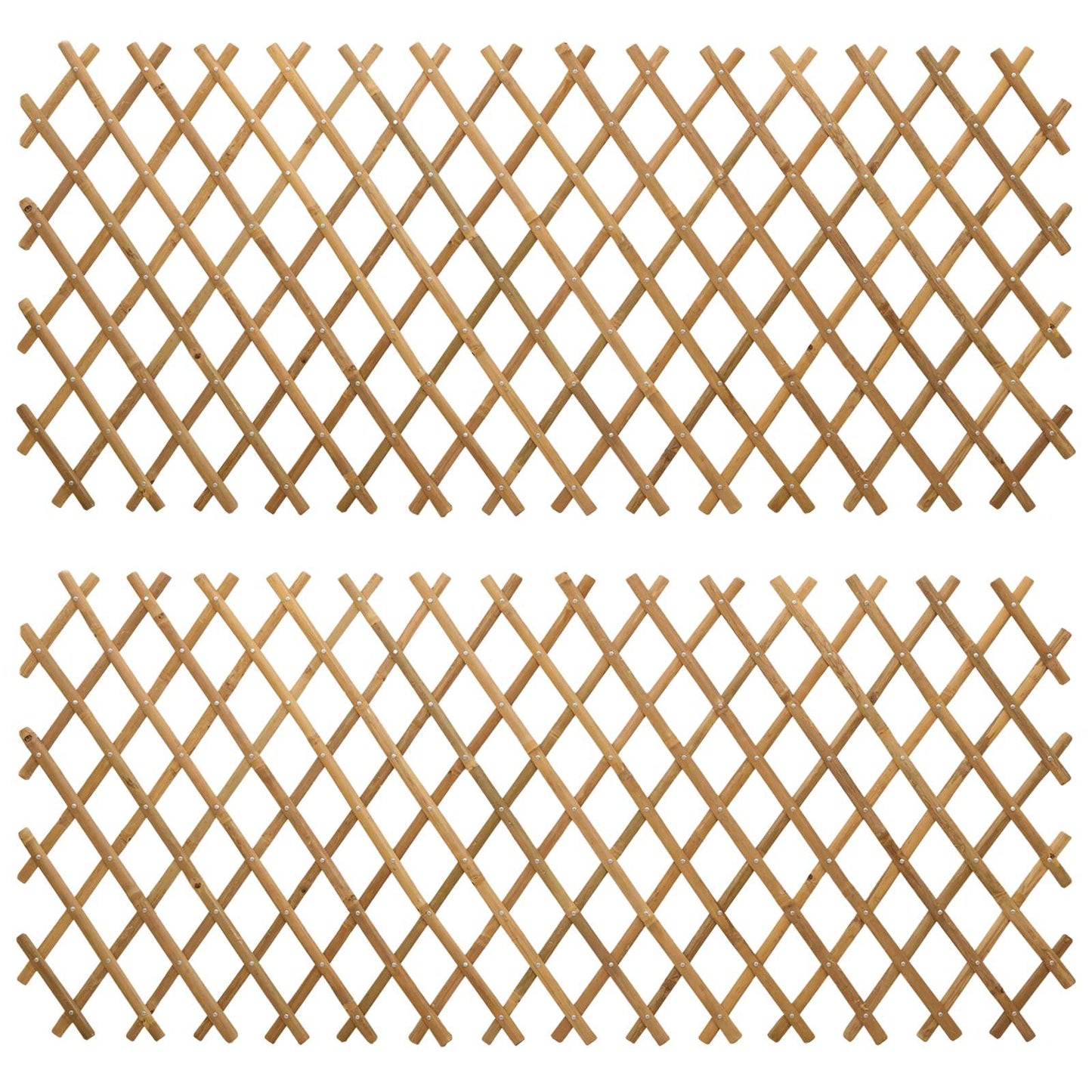 Valla Trellis Expandible 2 Pcs Marrón Claro 100 X 105 Cm Bambú