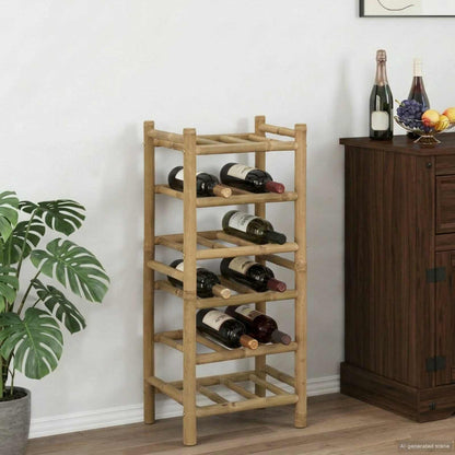 Estante De Vino Bambú Natural