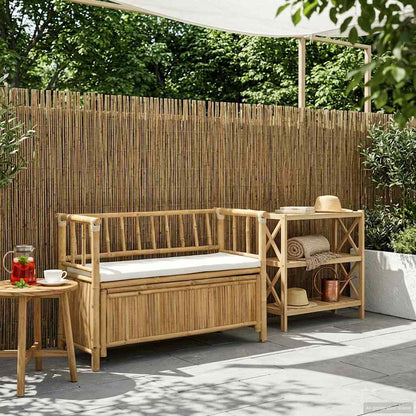 Banco De Almacenamiento De Jardín 110 X 47 X 80 Cm Bambú