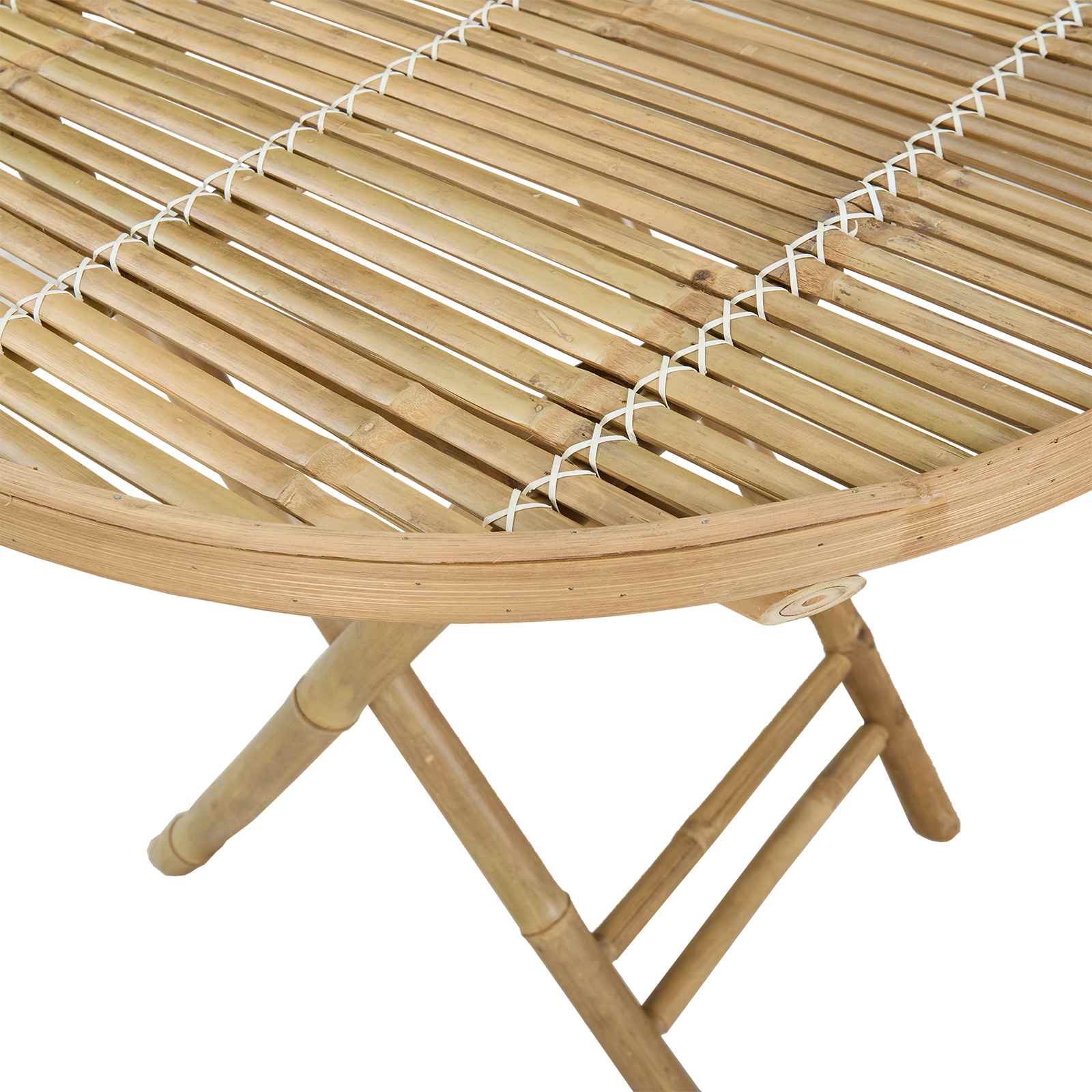 Mesa De Jardín Natural 80 X 70 Cm Bambú