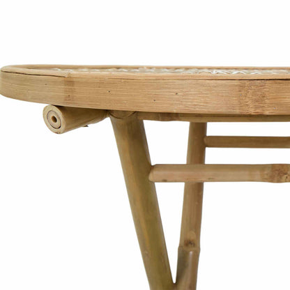 Mesa De Jardín Natural 80 X 70 Cm Bambú