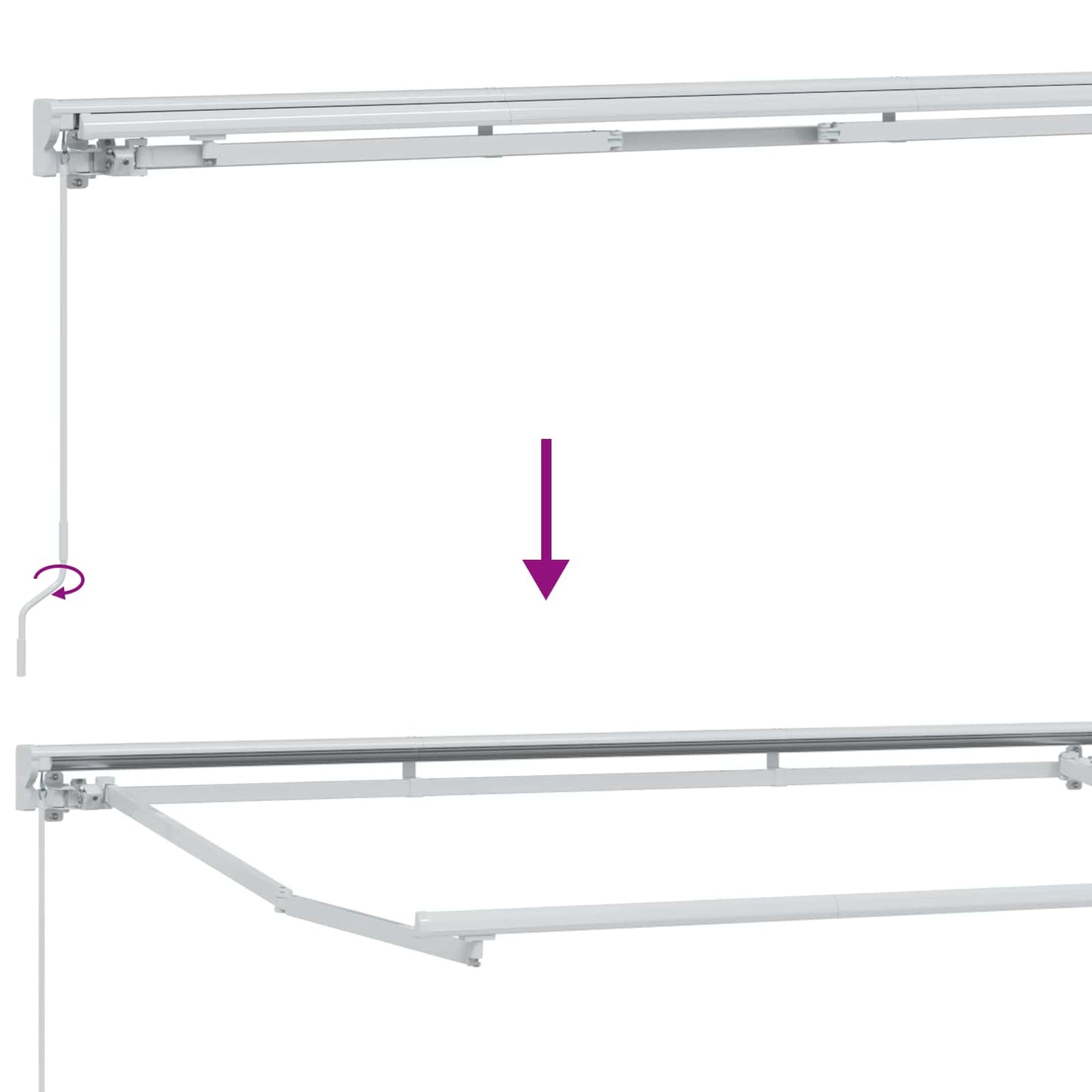 Estructura De Toldo Manual Ajustable 4 X 3,5 M Acero