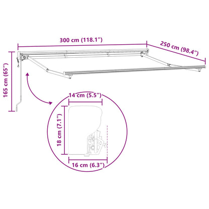 Estructura De Toldo Retráctil Eléctrico 3 X 2,5 M Acero