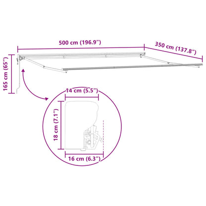 Estructura De Toldo Retráctil Eléctrico 5 X 3,5 M Acero
