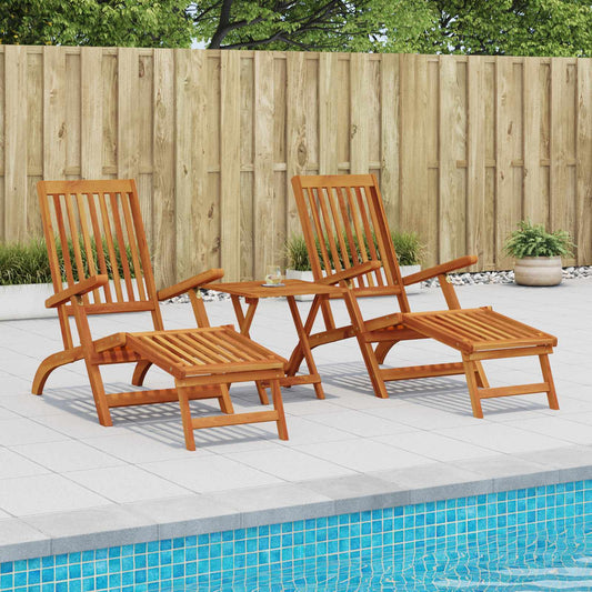 Recliner Y Tumbona Plegable 2 Pcs 55 X 146 X 91 Cm