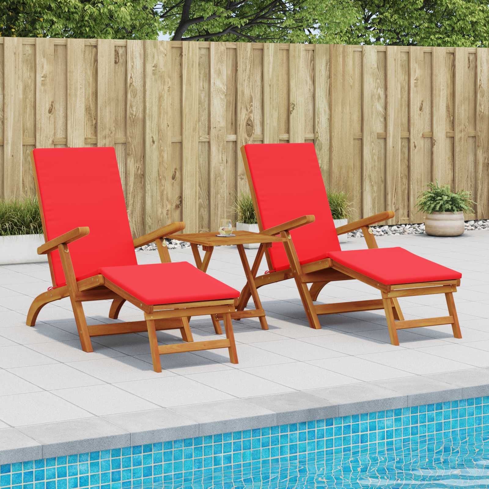 Recliner Y Tumbona Plegable 2 Pcs 55 X 146 X 91 Cm