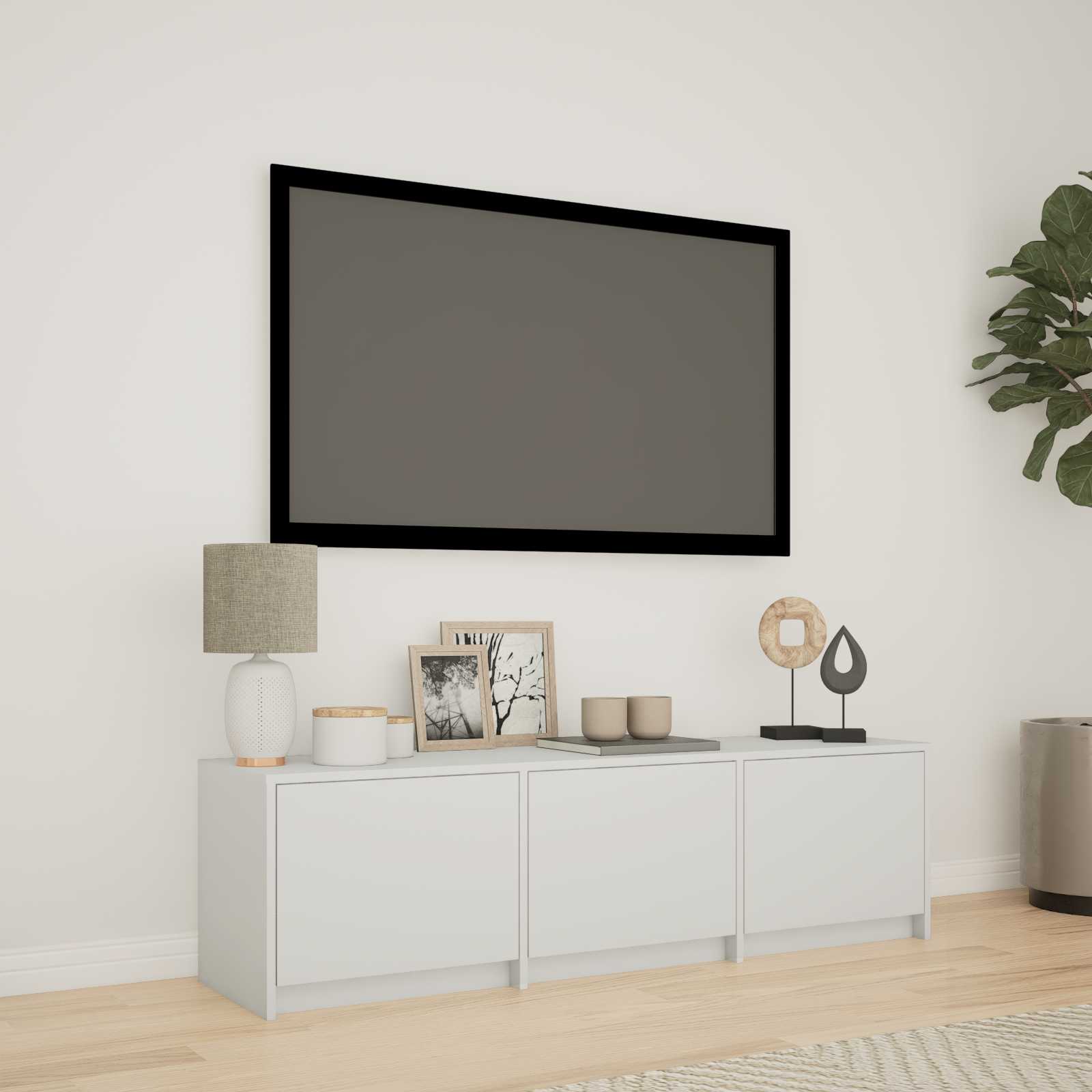 Mueble De Tv Con Led 140 X 34 X 40 Cm Madera De Ingeniería
