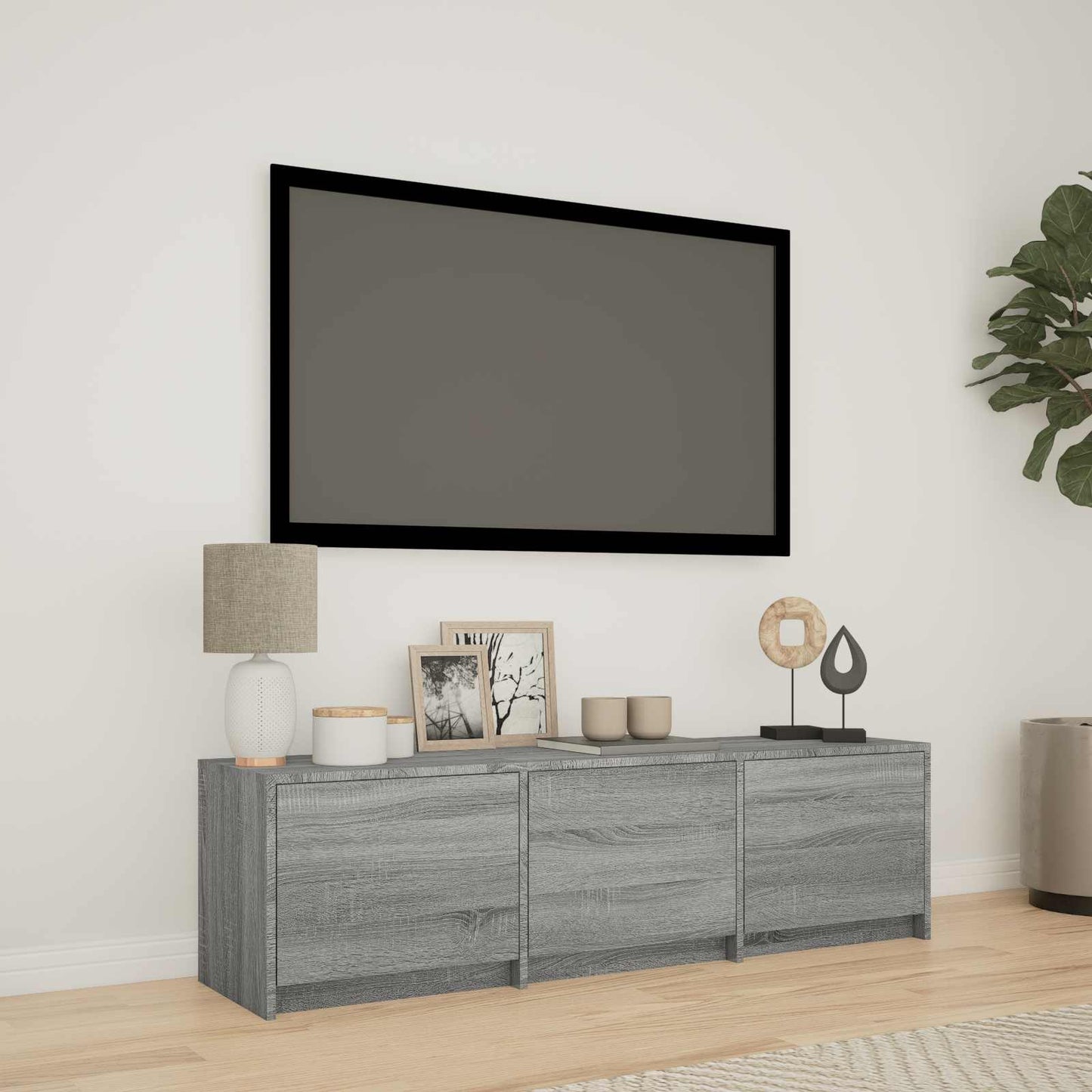 Mueble De Tv Con Led Con Led 165 X 34 X 40 Cm