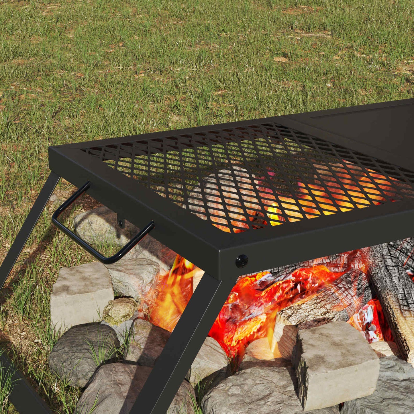 Parrilla De Camping Plegable Negro 31,5 X 26,5 X 4 Cm