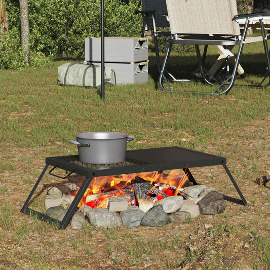 Parrilla De Camping Plegable Negro 31,5 X 26,5 X 4 Cm
