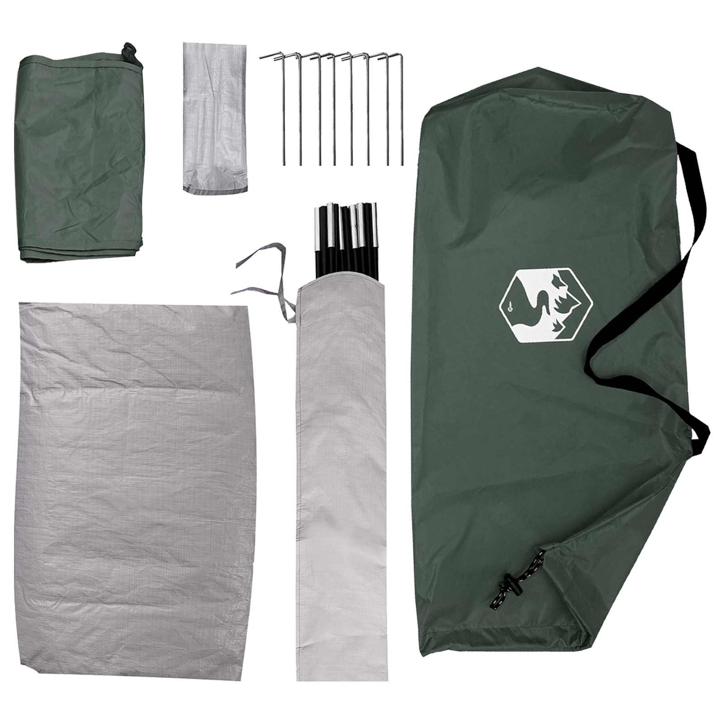 Tienda De Camping Con Techo Verde Militar 275 X 215 X 125 Cm