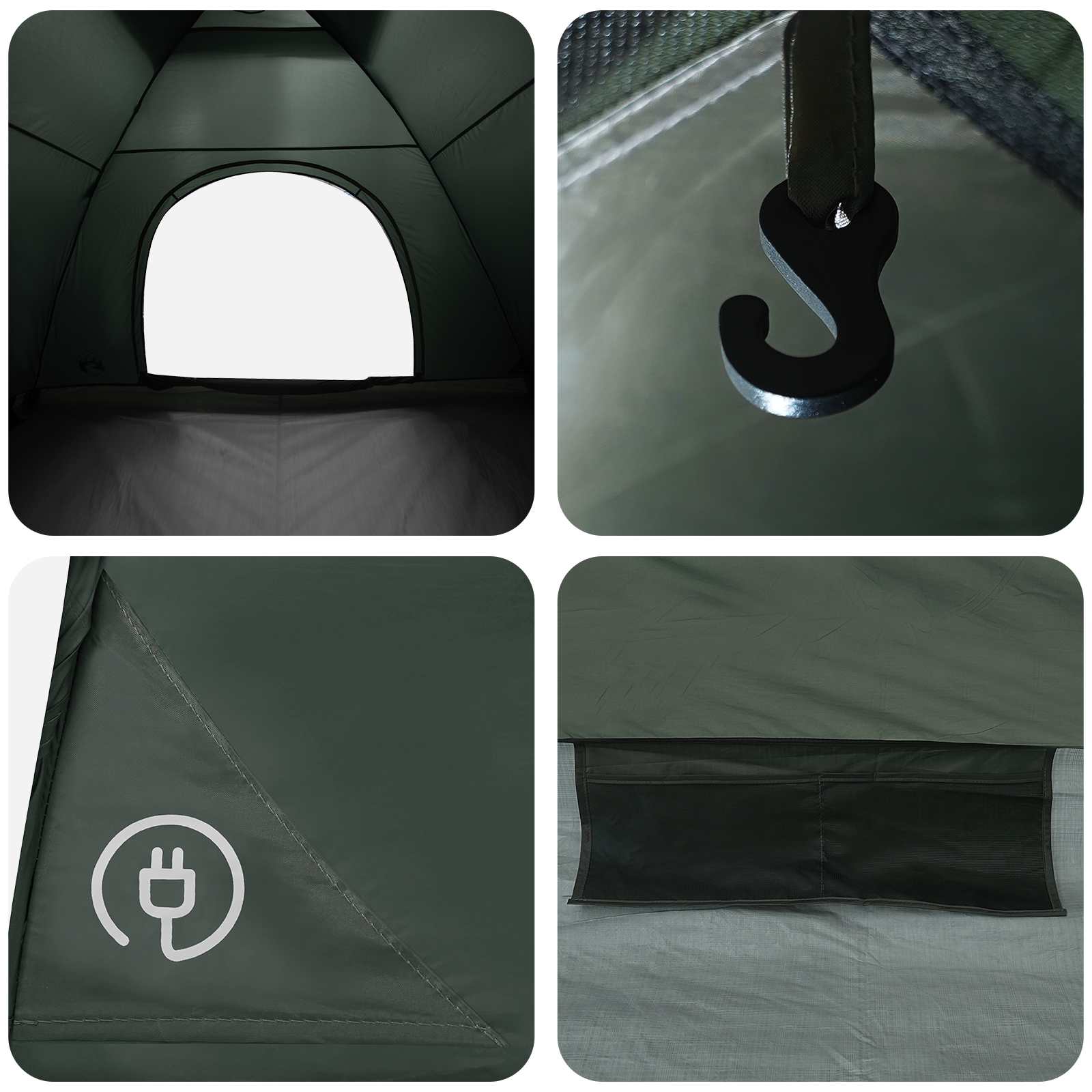 Tienda De Camping Con Techo Verde Militar 275 X 215 X 125 Cm
