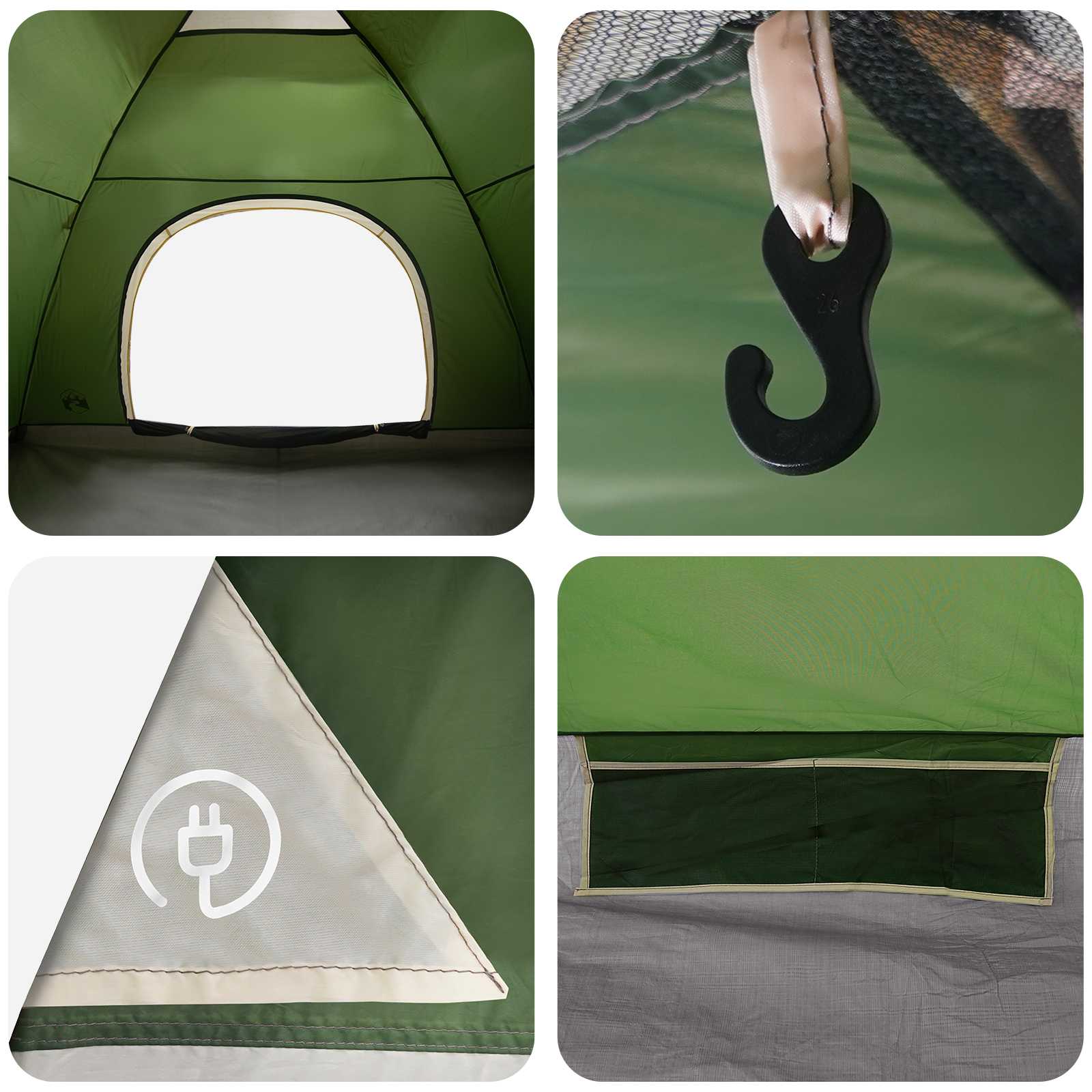 Tienda De Camping Con Techo Verde 335 X 275 X 180 Cm