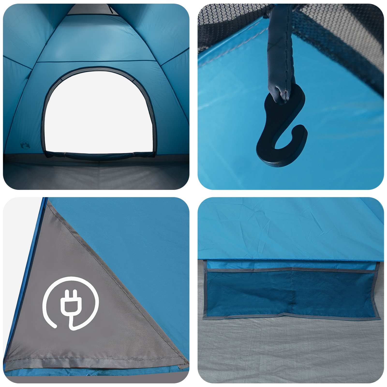 Tienda De Camping Con Techo Azul 335 X 275 X 180 Cm