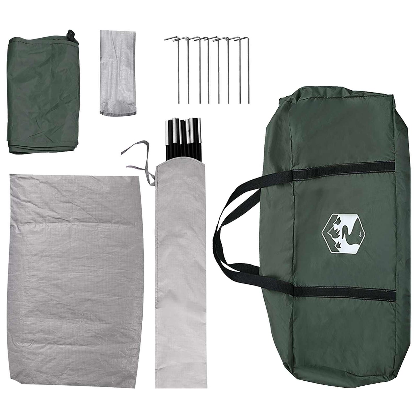 Tienda De Camping Con Techo Verde Militar 335 X 275 X 180 Cm