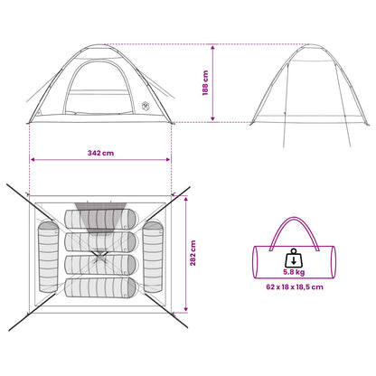 Tienda De Camping Con Techo Blackout 335 X 275 X 180 Cm