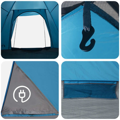 Tienda De Camping Con Techo Azul 2 Personas Poliéster Y Acero