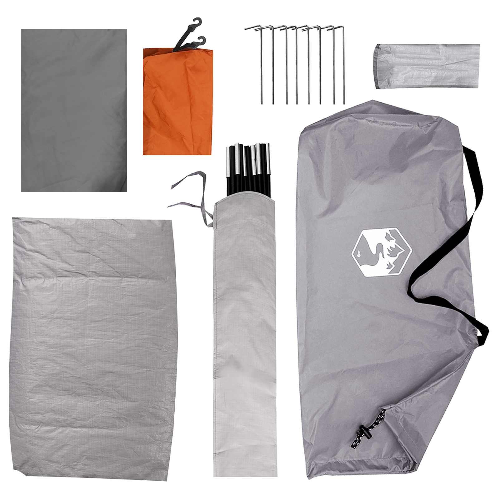 Tienda De Camping Gris Y Naranja 2 Personas Poliéster Y Acero