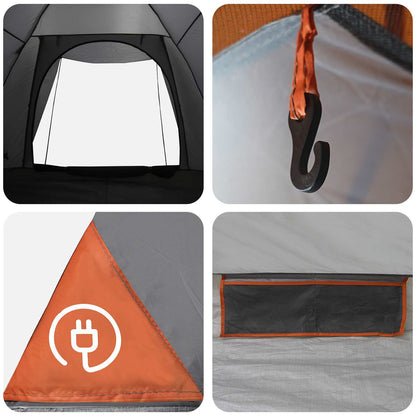 Tienda De Camping Gris Y Naranja 2 Personas Poliéster Y Acero