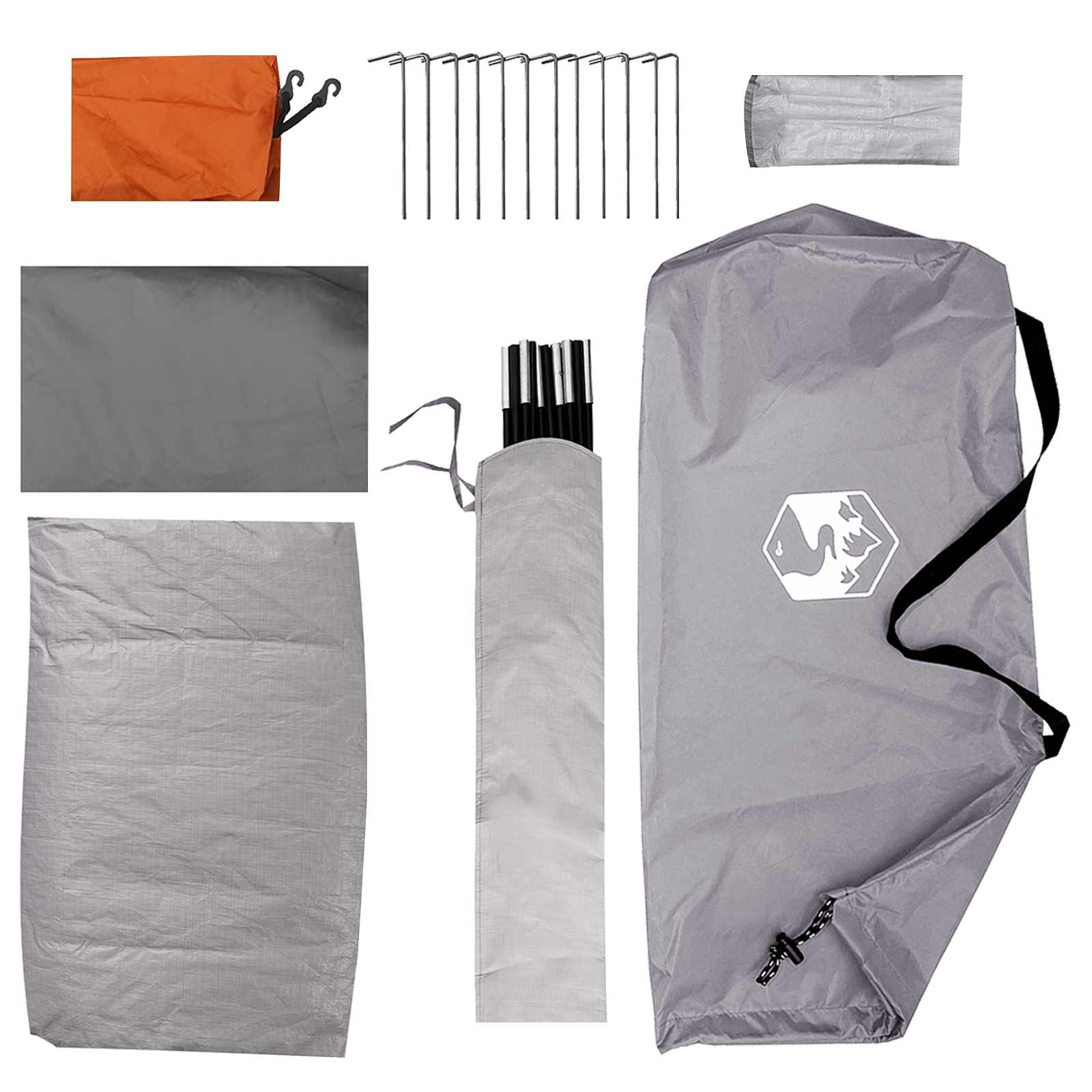 Tienda De Camping Gris Y Naranja 4 Personas Poliéster Y Acero