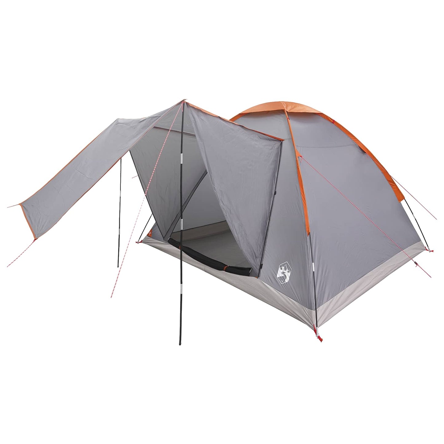 Tienda De Camping Gris Y Naranja 4 Personas Poliéster Y Acero