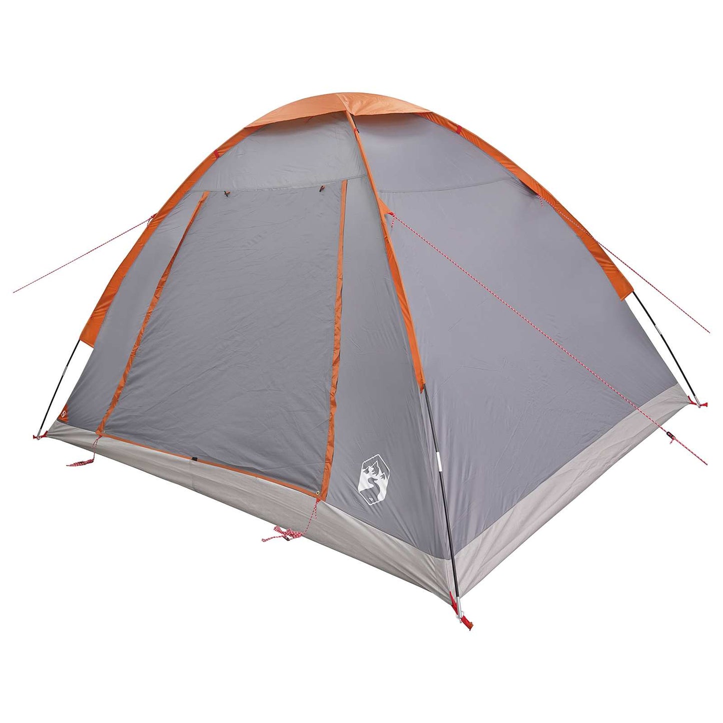 Tienda De Camping Gris Y Naranja 4 Personas Poliéster Y Acero