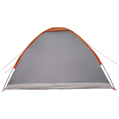 Tienda De Camping Gris Y Naranja 4 Personas Poliéster Y Acero