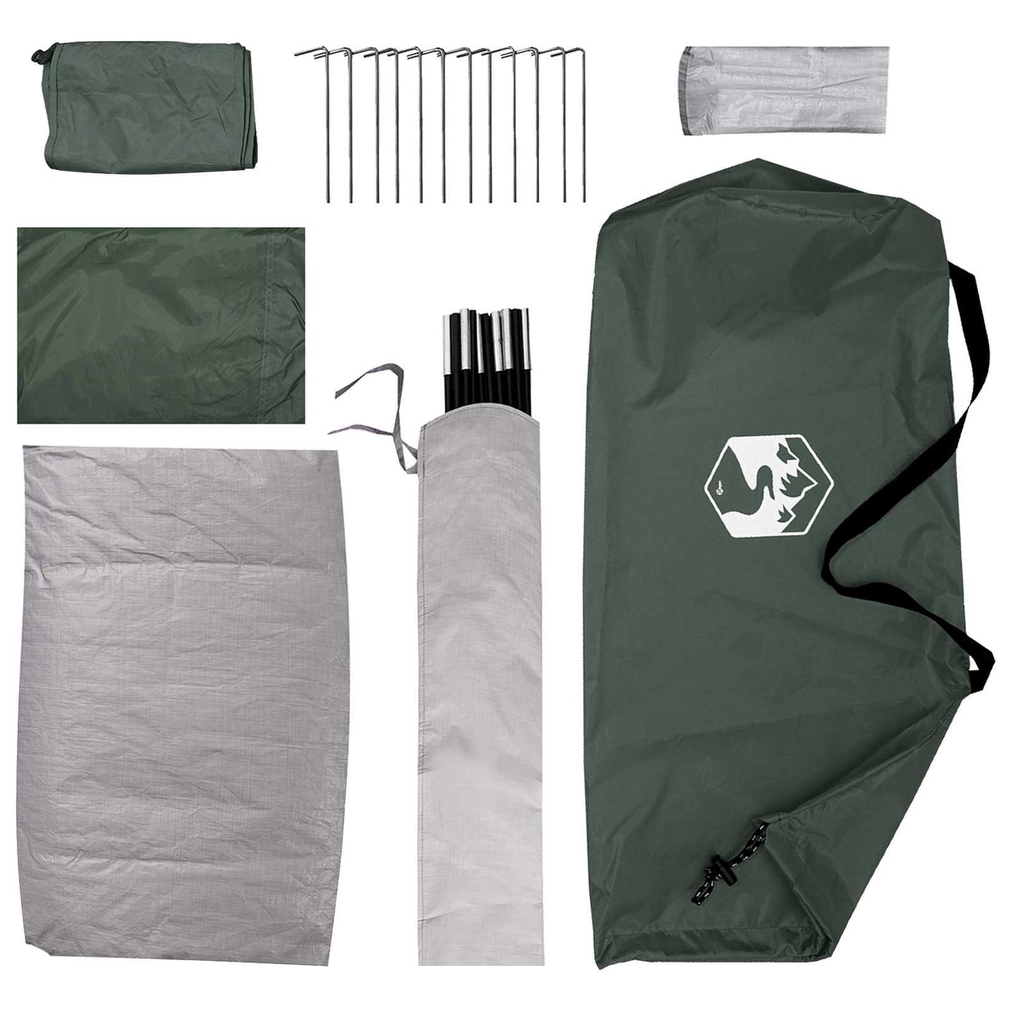 Tienda De Camping Con Techo Verde Militar 275 X 215 X 125 Cm