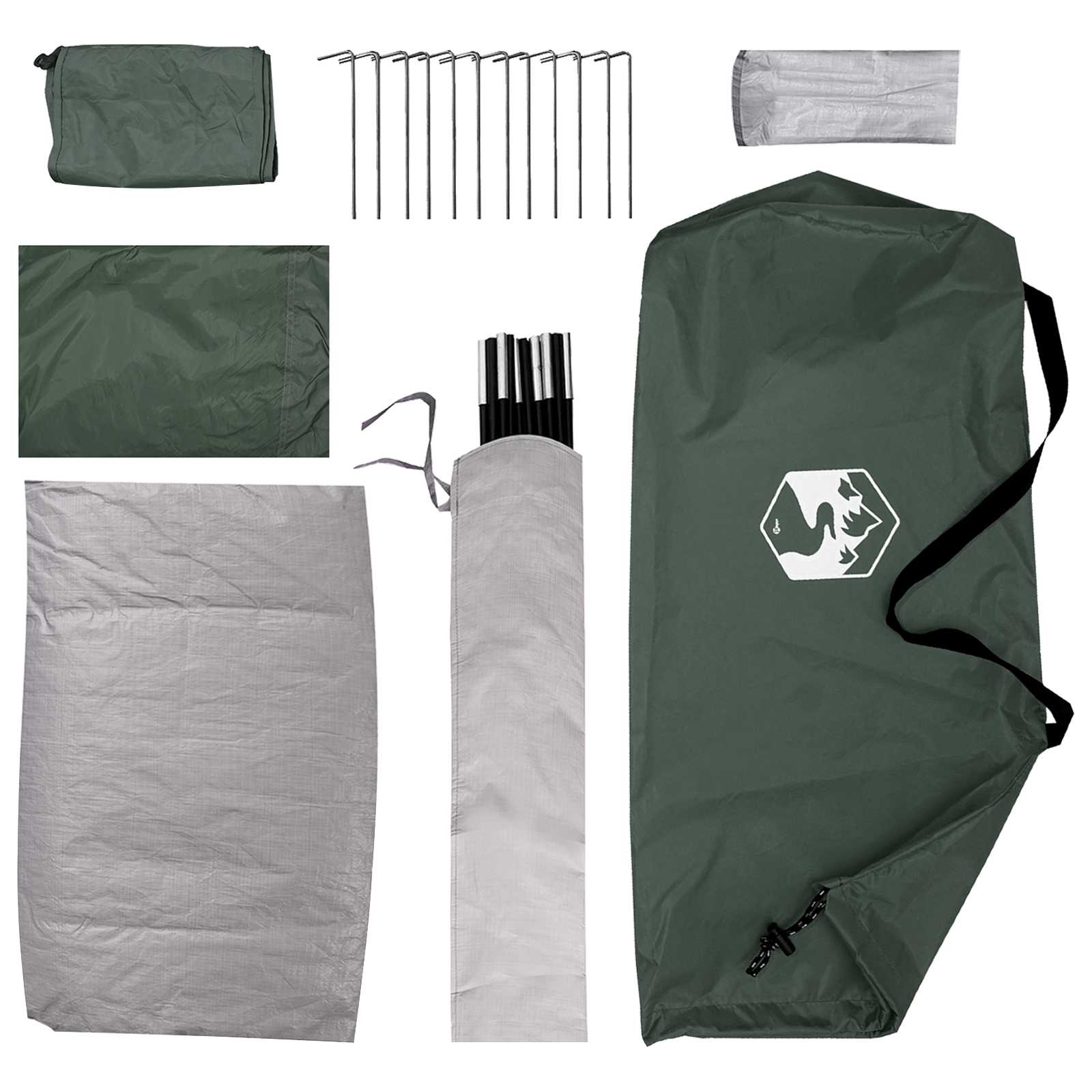 Tienda De Camping Con Techo Verde Militar 275 X 215 X 125 Cm