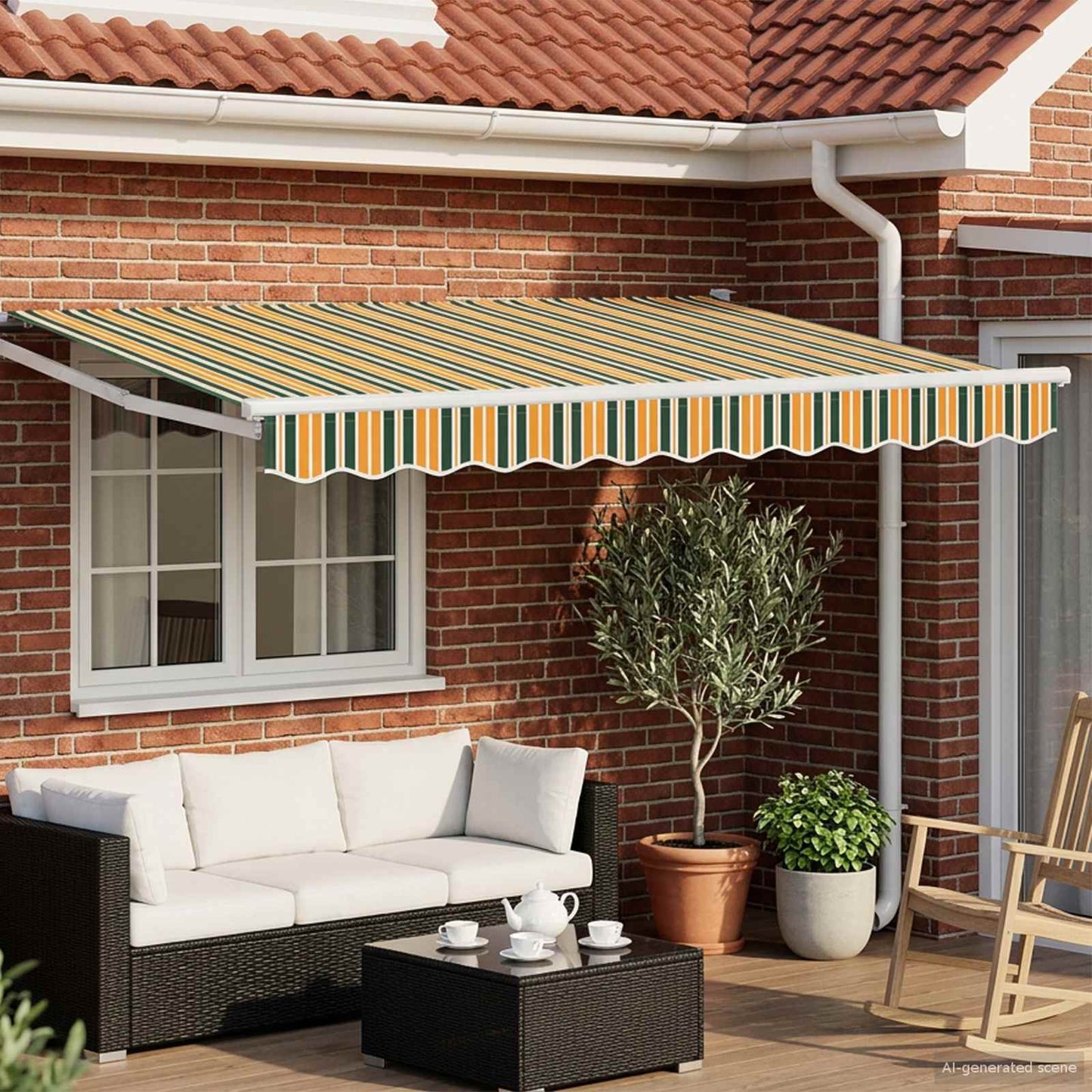 Toldo Retráctil Aluminio Y Tela Gris Antracita