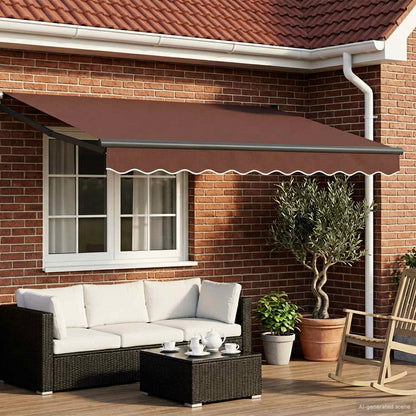 Toldo Retráctil Aluminio Y Tela Gris Antracita