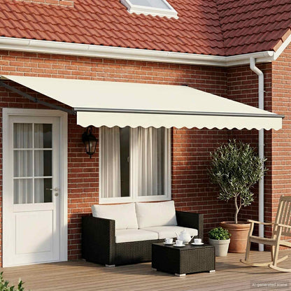 Toldo Retráctil Aluminio Y Tela Gris Antracita