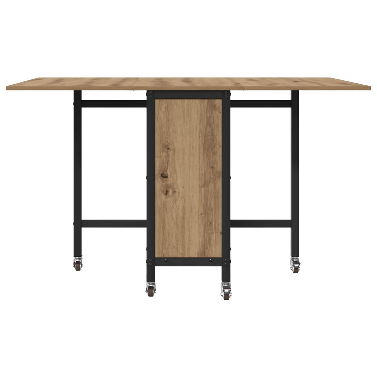 Mesa De Comedor Plegable Con Ruedas 130 X 80 X 76,5 Cm Acero Pb