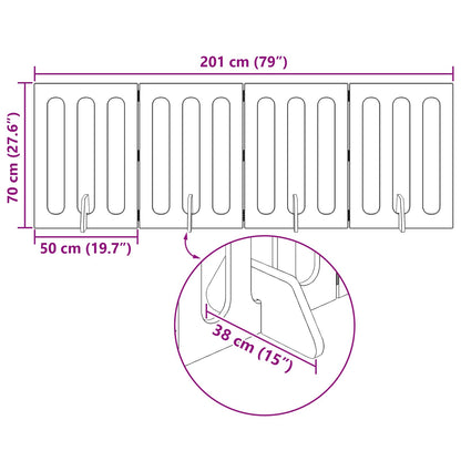 Valla Plegable Para Mascotas 4 Pcs 201 X 38 X 70 Cm