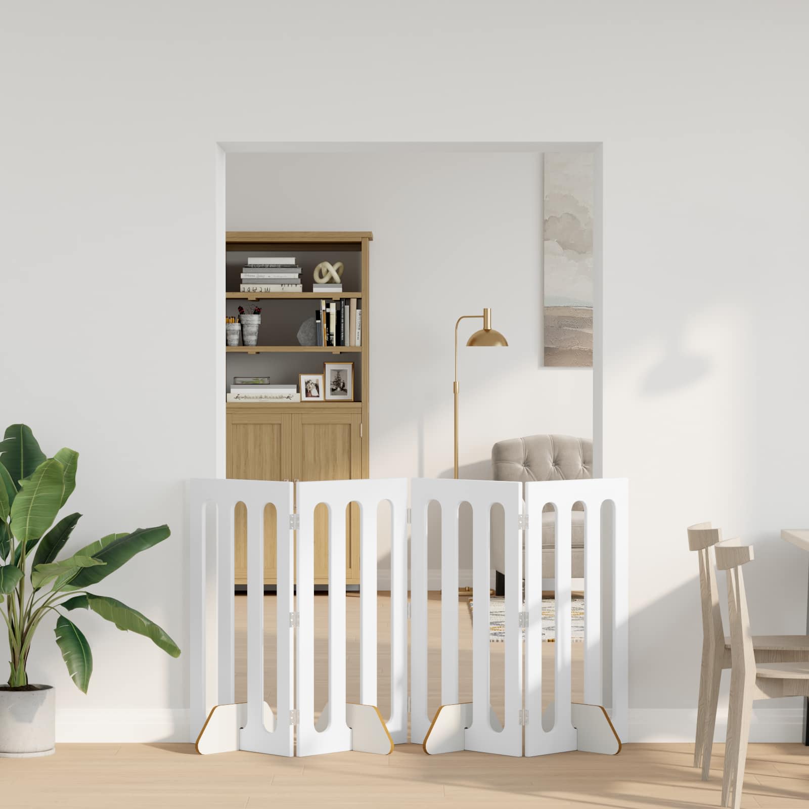 Valla Plegable Para Mascotas 4 Pcs 201 X 38 X 90 Cm