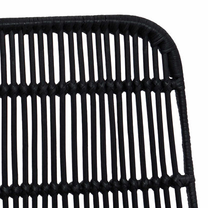 Silla De Comedor 2 Uds. Ratán Y Acero 41 X 55 X 85 Cm