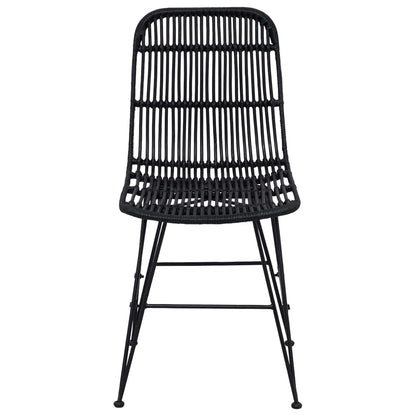 Silla De Comedor 2 Uds. Ratán Y Acero 41 X 55 X 85 Cm
