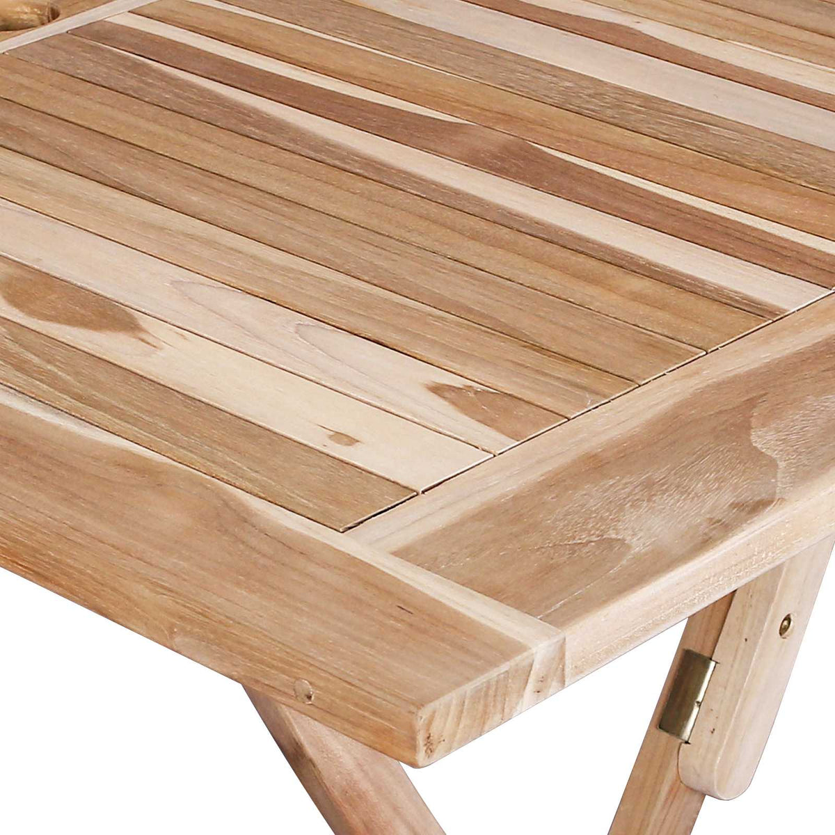 Mesa De Jardín Plegable Natural 120 X 70 X 75,5 Cm
