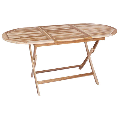 Mesa De Jardín Plegable Natural 160 X 80 X 76 Cm