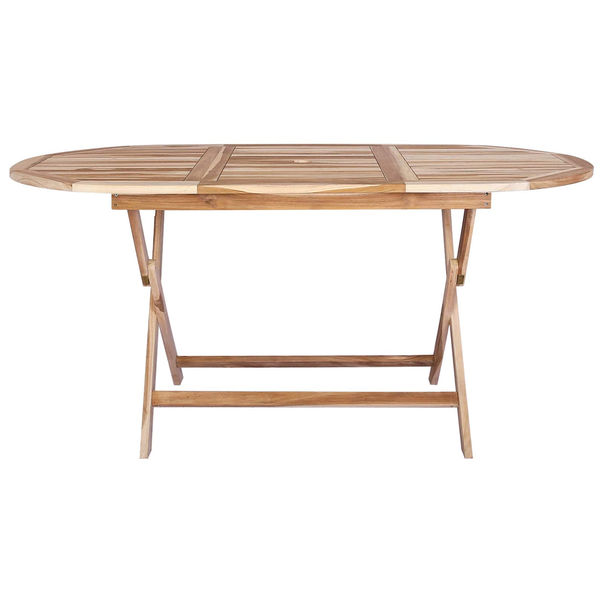 Mesa De Jardín Plegable Natural 160 X 80 X 76 Cm