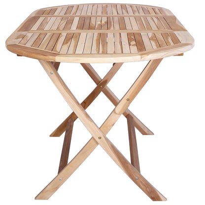 Mesa De Jardín Plegable Natural 160 X 80 X 76 Cm